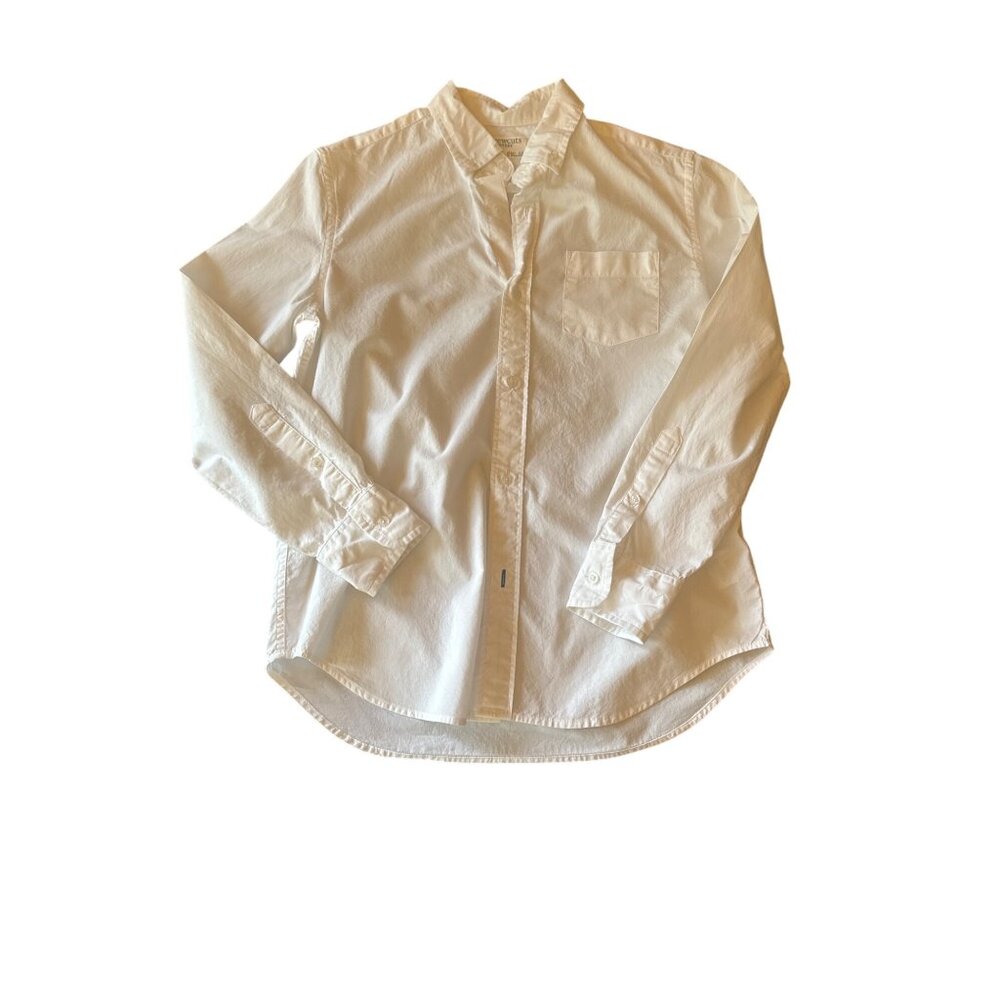 Crewcuts‎ Everyday White Cotton Button-Down Shirt With Pocket Size 12